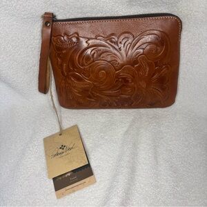 Patricia Nash Handcrafted Leather Clutch never used.